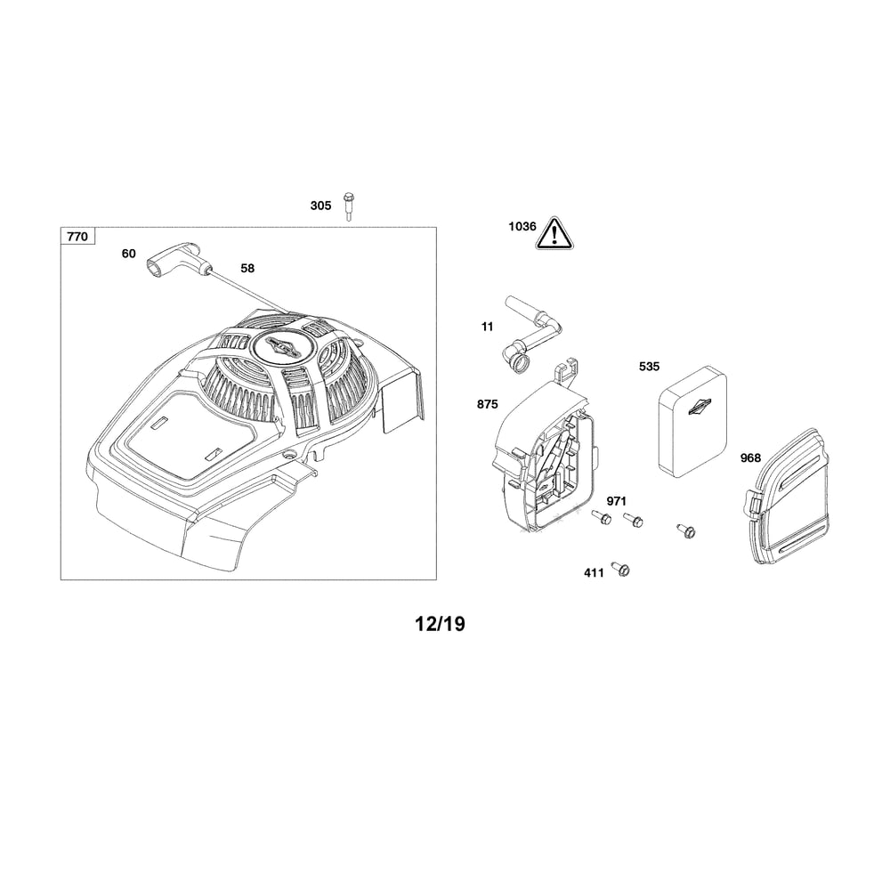 Engine >> Blower Housing/Air Cleaner Diagram and Parts List for 021022-00  Briggs and Stratton Pressure Washer